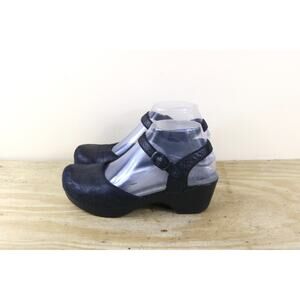 Dansko Clogs Womens 37 Black Leather Sam Buckle Mary Jane Shoes Comfort